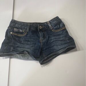 E-Land Denim Cutoff Shorts Juniors 11 Knit Pocket Y2K Festival